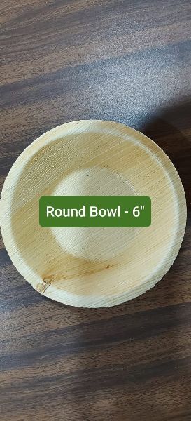 6 Inch Areca Leaf Round Bowl, Feature : Biodegradable, Disposable