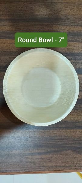 7 Inch Areca Leaf Round Bowl, Feature : Biodegradable, Disposable