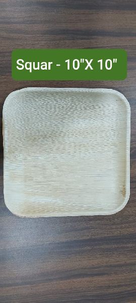 Areca Leaf Square Plate, for Serving Food, Size : 10x10 Inch