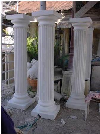 Round FRP Garden Pillar, Color : White