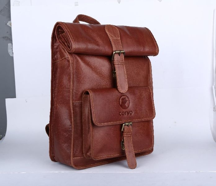 Brown Leather Backpack Bag