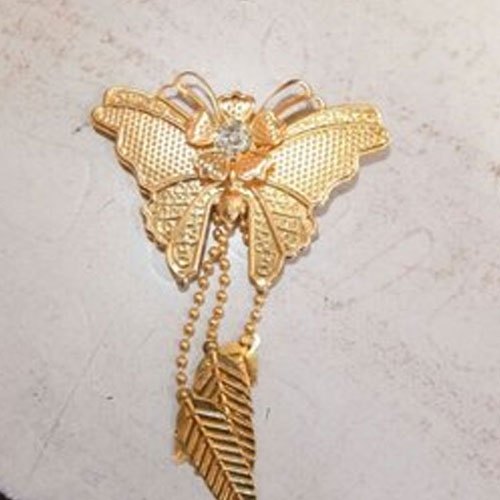 Brass Butterfly Brooch, Color : Golden