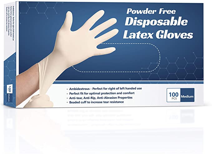 Latex Gloves, for Clinical, Constructional, Hospital, Laboratory, Size : M