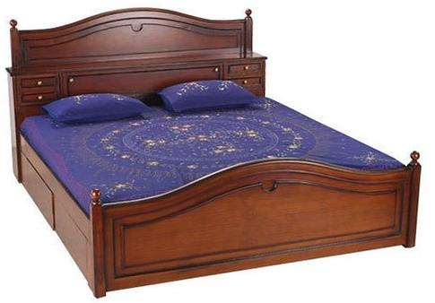 Rectangular Wooden Double Bed