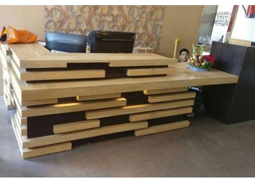 Wooden Reception Counter, Shape : Rectangle