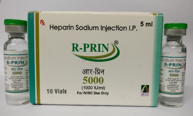 Heparin 5000IU Injection, Packaging Type : Plastic Bottles