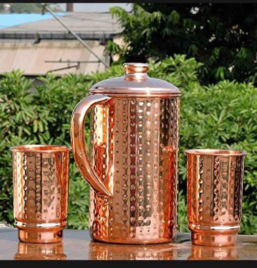 copper jugs glass