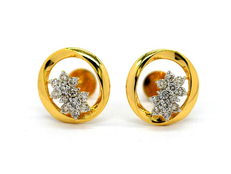 Squre Square Shape Rose Gold Diamond Earrings Gender  Female  Certification  IGI Certified at Rs 10  Piece in Delhi