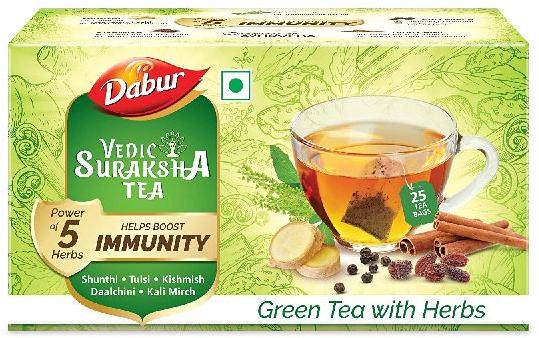 Dabur Vedic Suraksha Green Tea | Builds Immunity -25 Tea Bags