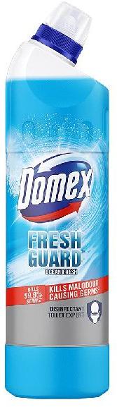 Domex Fresh Guard Ocean Fresh Disinfectant Liquid Toilet Cleaner, reshness for 100 Flushes, 750 ml