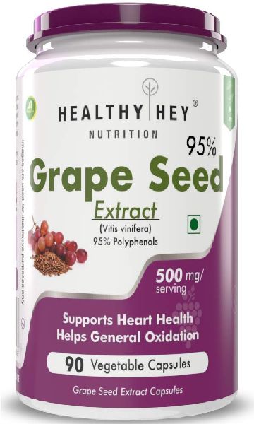 HealthyHey Nutrition Grape Seed Extract | Maximum Strength 90 Veggie Caps