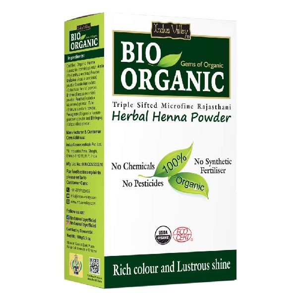 INDUS VALLEY Bio Organic 100% Natural Herbal Henna Powder