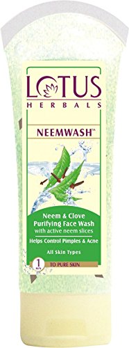 Lotus Herbals Neem and Clove Purifying Face Wash with Active Neem Slices-120g