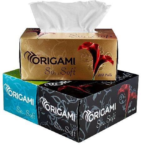 Origami So Soft - 2 Ply Facial Tissue Soft Cellulose Fibre tissues - 200 Pulls per Box - Pack of 3