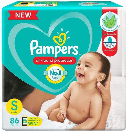 Pampers All round Protection Pants, Small size baby diapers (SM) 86 Count