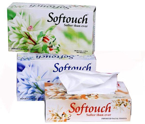 SofTouch 2 Ply Face tissue paper 100 pulls 200 sheets Each Box- Set of 3 (Multicolor)