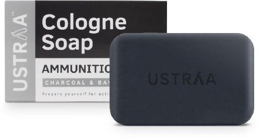 Ustraa Ammunition Cologne Soap with Charcoal & Bay Leaf, 125 gm