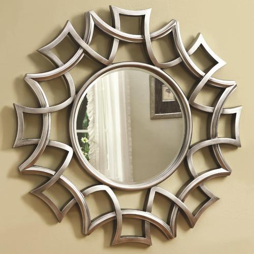 StainlessSteel Decorative Wall Mirror, Shape : Round