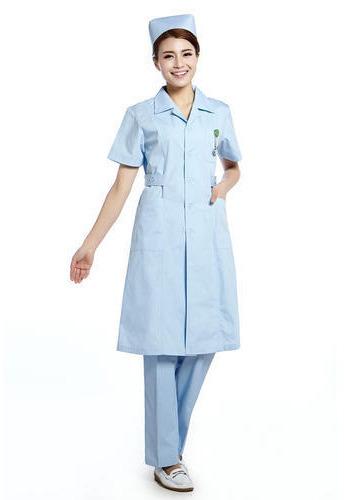 Pure Cotton Ladies Hospital Uniform, Color : Sky Blue