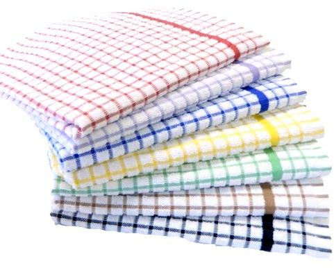 Checked Cotton kitchen towels, Size : Standard