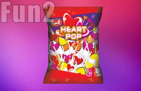 Fun2 Heart Pop Lollipop, Taste : Sour