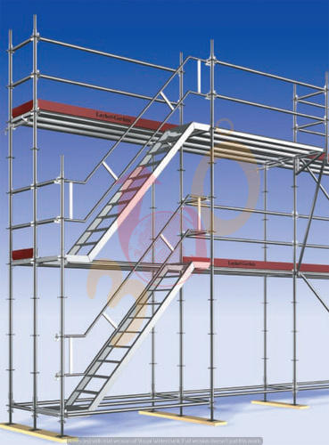 Mild Steel Scaffold Stair, Surface Type : Color Galvanized