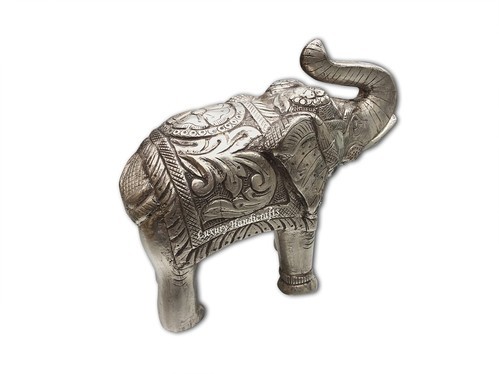 SBJ Brass Silver Animal Sculpture, for Gifting Decorative Purpose