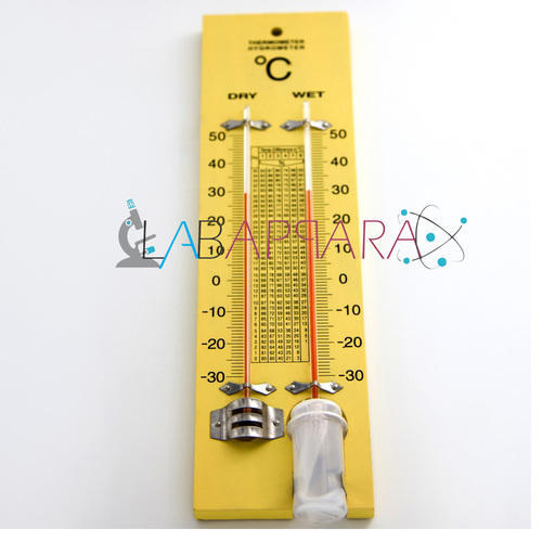 Plastic Wet and Dry Thermometer, Color : Yellow