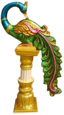 Peacock Fibre Pillar, Color : Multicolor