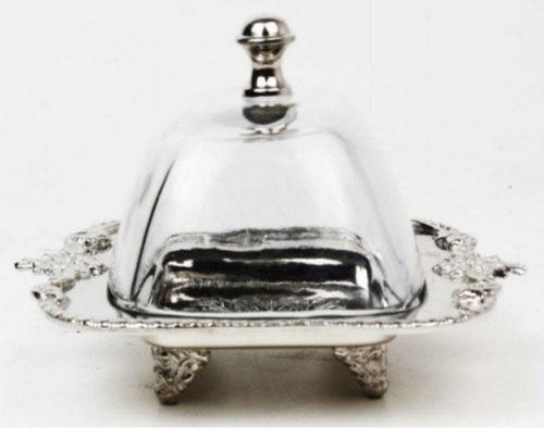 Glass SS Butter Dishes, Size : 8x8x7 inch