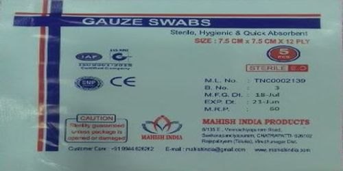 Sterile Gauze Swabs, Color : WHITE