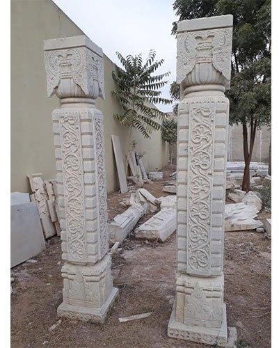 Marble and Sandstone Column, Color : White