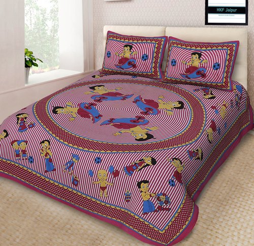 Cartoon Double Bedsheet, Pattern : Printed at best price INR 248 / Piece in  Jaipur Rajasthan from Hare Krishna Fab | ID:5939653