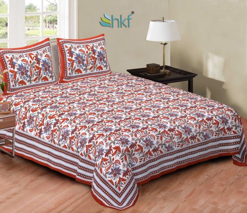 Cotton Floral Printed Double Bedsheet, for Home, Hotel, Lodge, Picnic, Salon, Feature : Anti-Shrink