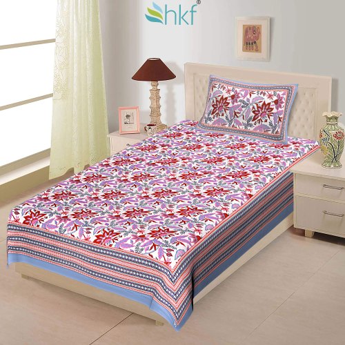 Floral Printed Single Bedsheet