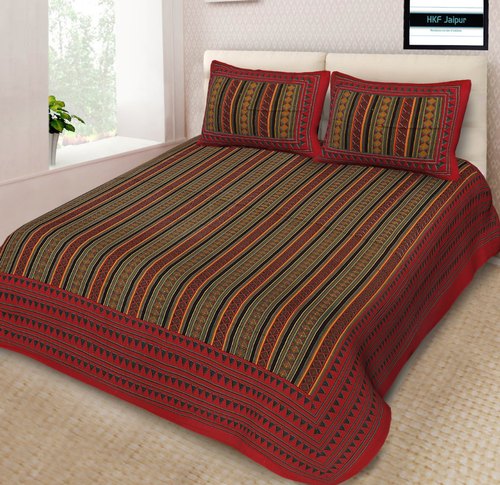 Cotton Handloom Printed Bedsheet, for Home, Hotel, Picnic, Salon, Feature : Anti-Shrink