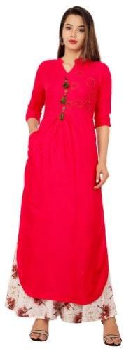 Plain Long Rayon Kurtis, Feature : Anti Shrinkage, Comfortable