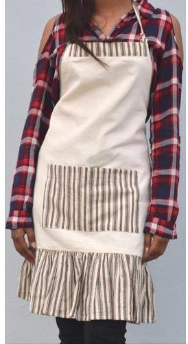 Reverse Striped Fringed Apron, for Kitchen, Size : 24x32 Inch