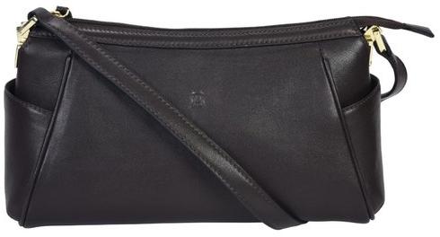 Plain Leather Ladies Handbag, Color : Black