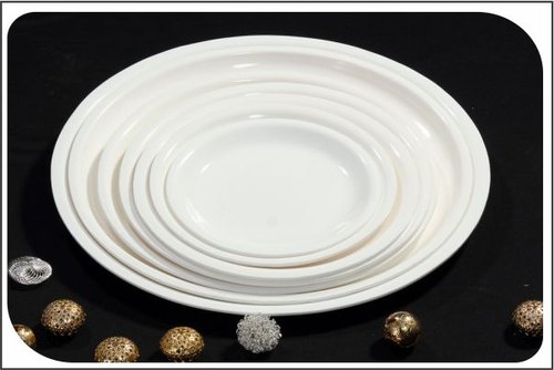 Acrylic Round Plate, Color : White
