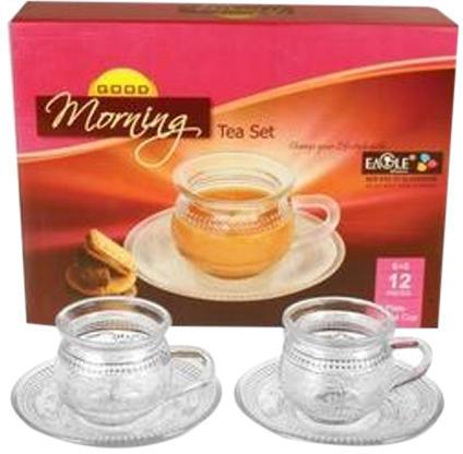 Glass Cup and Saucer Set