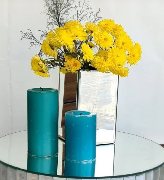 Square Polished Rectangular Glass Flower Vase, for Decoration, Pattern : Plain