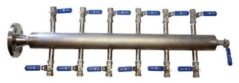 40 Bar Stainless Steel Cylinder Air Header, Color : Gray