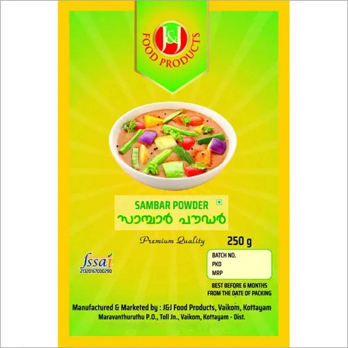 Natural sambar powder, for Spices, Packaging Type : Plastic Pouch, Plastic Packet, Plastic Box, Paper Box