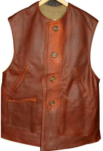 Sleeveless Leather Waistcoats, Size : Medium, Large