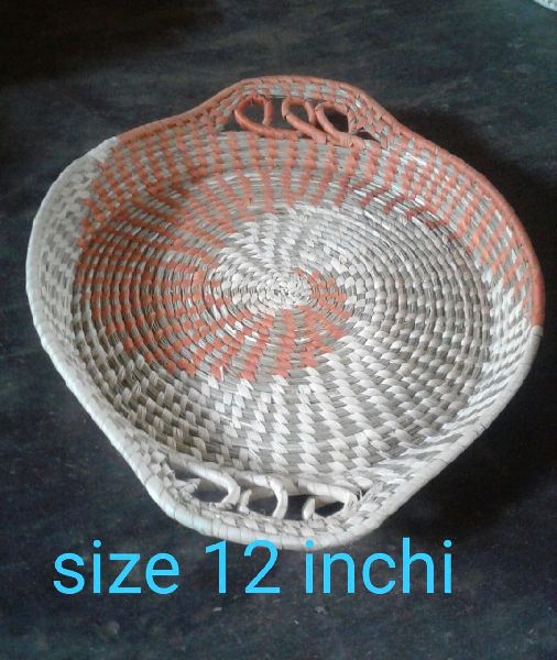 Hand made Sabai Grass Tray., Length : 12 inch