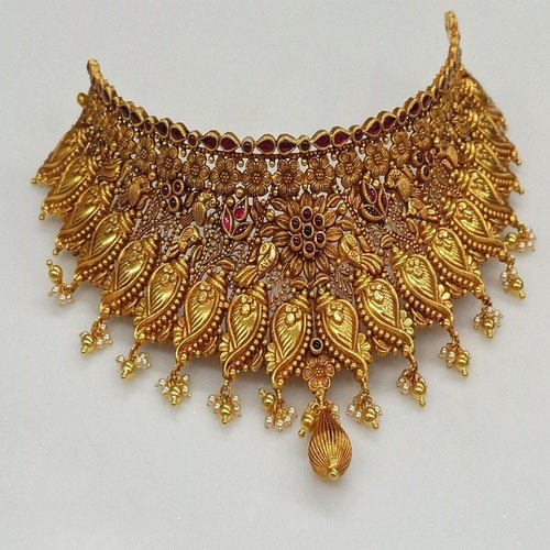 Gold Bridal Choker Necklace, Purity : 22 carat