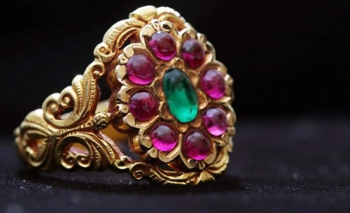 Ruby Gold Ring, Occasion : Party Wear