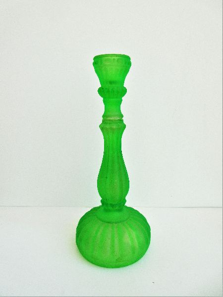 Round Polished Aguri Glass Candle Stand, for Decoration, Pattern : Plain