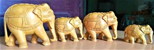 Fiber Plain Elephant Statues